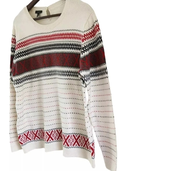 Talbots Womens XL Cotton Cashmere Fair Isle Sweater Ski Pullover - Picture 4 of 8
